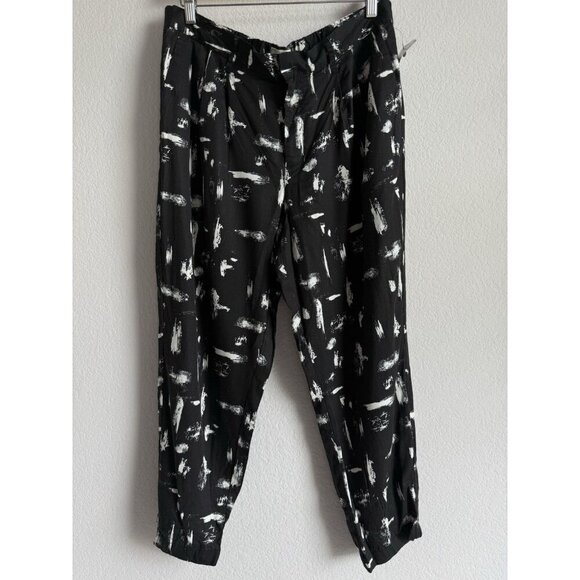 Khakis by GAP Women’s‎ Black White Lightweight Printed Pleated Pants Large NEW - Picture 5 of 12